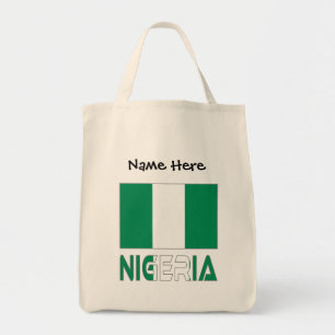 Nigeria and Nigerian Flag with Your Name Tote Bag