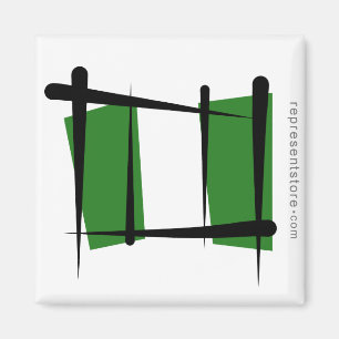 Nigeria Brush Flag Magnet