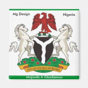 Nigeria_coa, Nigeria West Africa,... - Customised Magnet