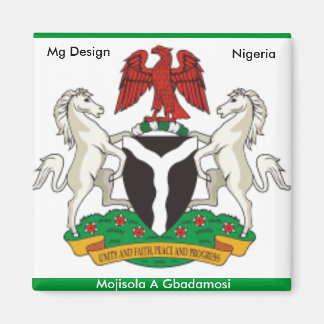 Nigeria_coa, Nigeria West Africa,... - Customised Magnet