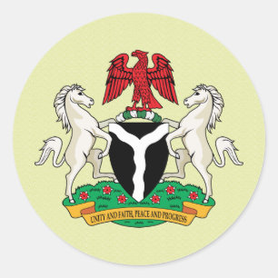 Nigeria Coat of Arms detail Classic Round Sticker
