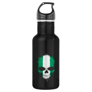 Nigeria Dripping Splatter Skull 532 Ml Water Bottle