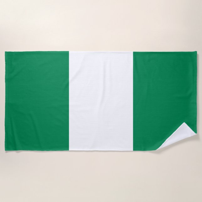 Nigeria Flag Beach Towel (Front)