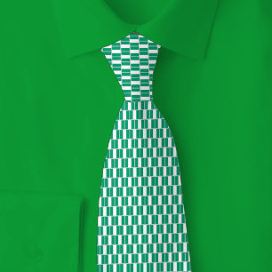 Nigeria Flag Brick Pattern Tie