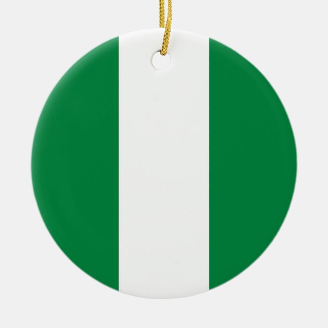 Nigeria flag ceramic tree decoration (Front)