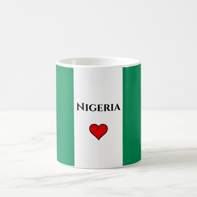 Nigeria Flag Classic Mug, 11 oz Coffee Mug (Center)