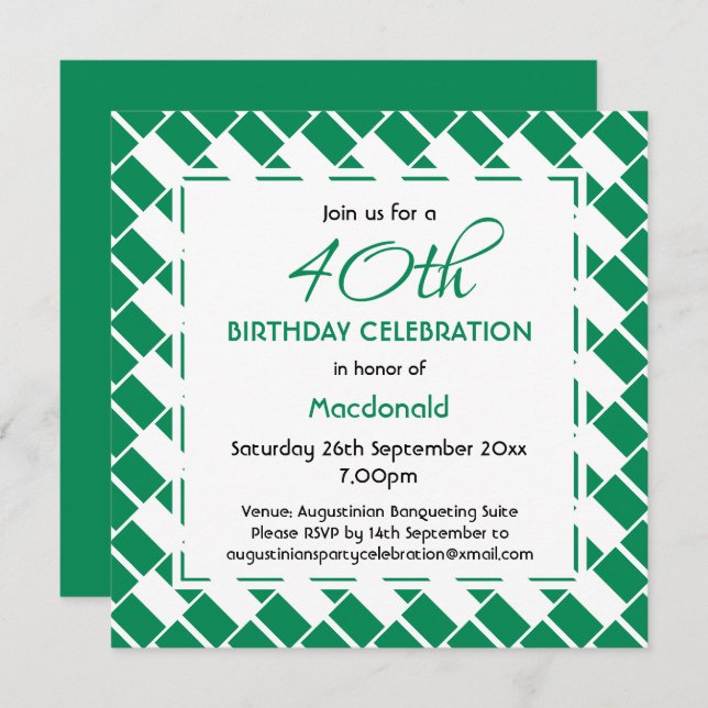 NIGERIA FLAG Custom 40th Birthday Party Nigerian Invitation (Front/Back)