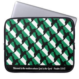 NIGERIA FLAG Customisable Scripture Laptop Sleeve