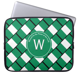 NIGERIA FLAG Customised Monogram BLACK Laptop Sleeve