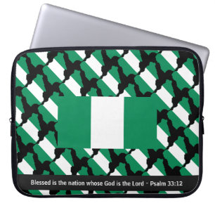 NIGERIA FLAG Customised Scripture Nigerian Laptop Sleeve