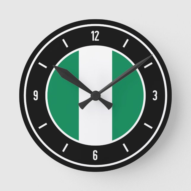 Nigeria Flag Elegant Round Clock (Front)