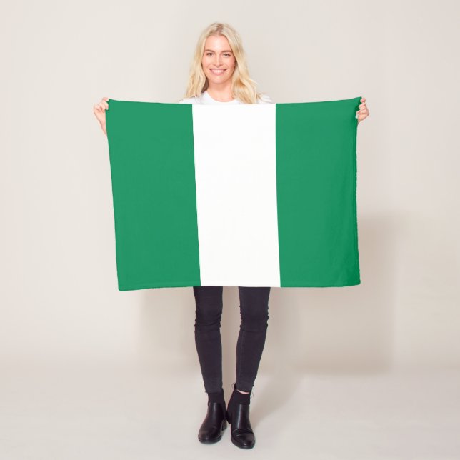 Nigeria Flag Fleece Blanket (In Situ)