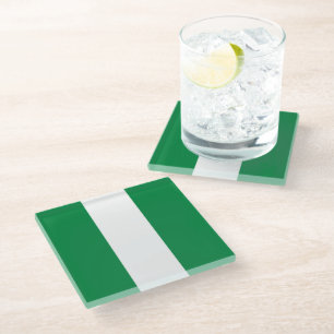 Nigeria flag glass coaster