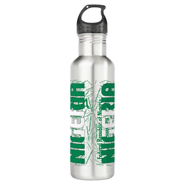 Nigeria Flag Gorgeous Patriotic 710 Ml Water Bottle (Front)