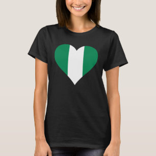 Nigeria Flag Heart Nigeria  Love Nigeria T-Shirt