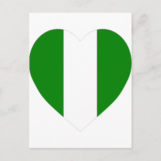 Nigeria Flag Heart Postcard