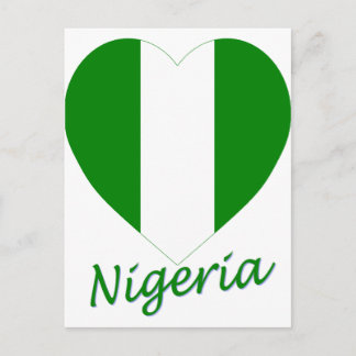 Nigeria Flag Heart Postcard