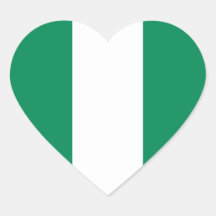Nigeria Flag Heart Sticker