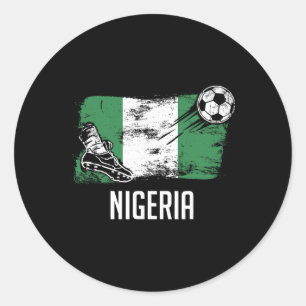 Nigeria Flag Jersey Nigerian Soccer Team Nigerian  Classic Round Sticker