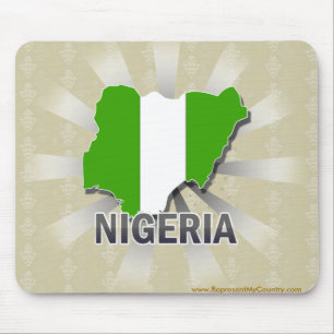 Nigeria Flag Map 2.0 Mouse Pad