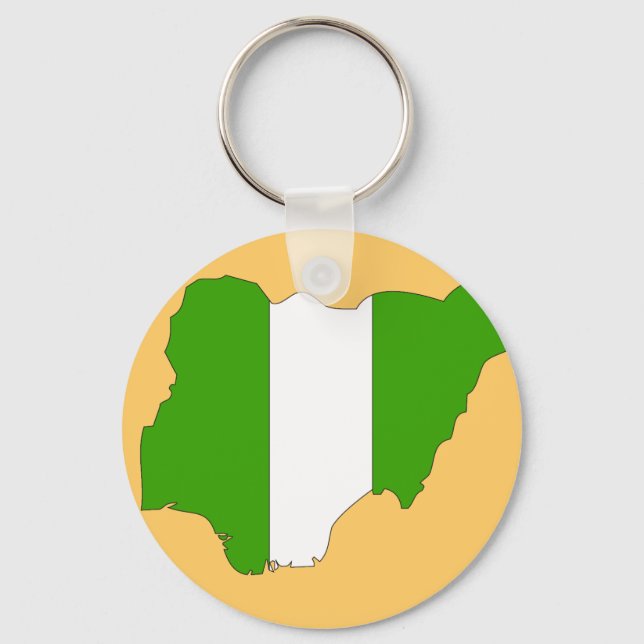 Nigeria flag map key ring (Front)