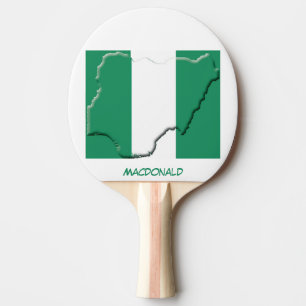 NIGERIA FLAG & MAP Personalised Ping Pong Paddle