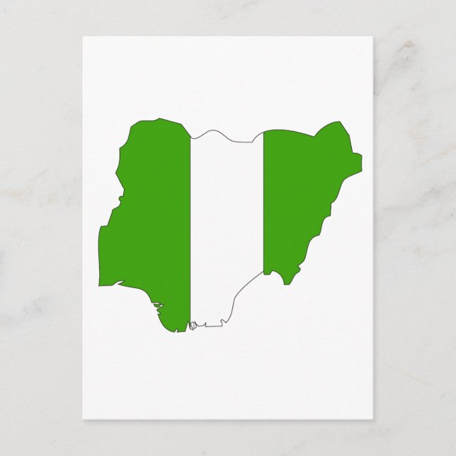 Nigeria flag map postcard (Front)