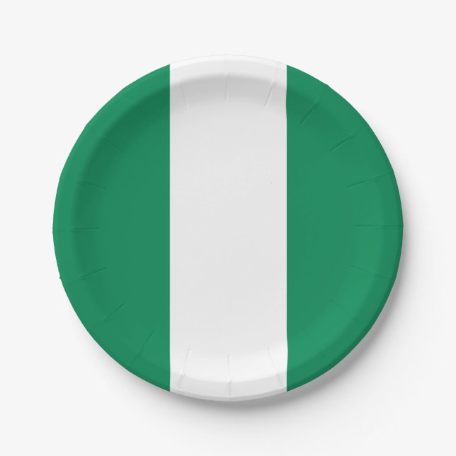 Nigeria Flag Paper Plate (Front)