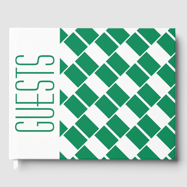NIGERIA FLAG Patriotic Customised WHITE Nigerian Guest Book (Front)