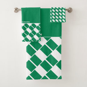 NIGERIA FLAG Personalised Scripture GREEN Bath Towel Set