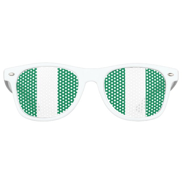 Nigeria Flag Retro Sunglasses (Front)