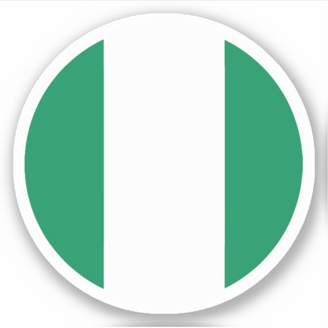 Nigeria Flag Round Sticker (Front)