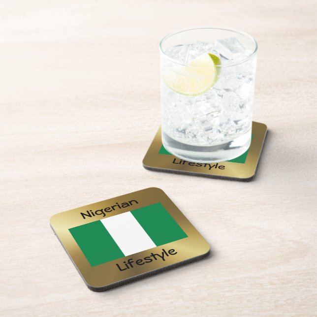 Nigeria Flag+Text Coaster (Right Side)