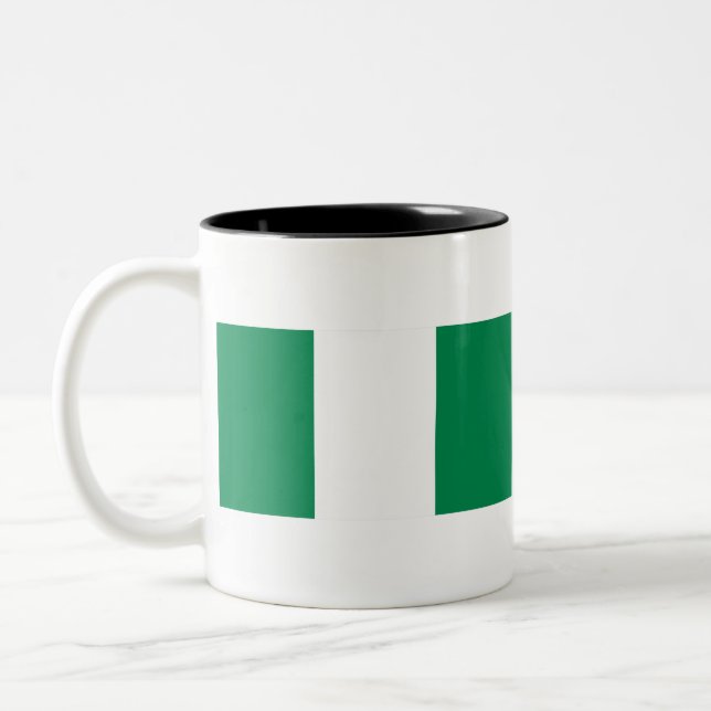 Nigeria Flag Two-Tone Coffee Mug (Left)