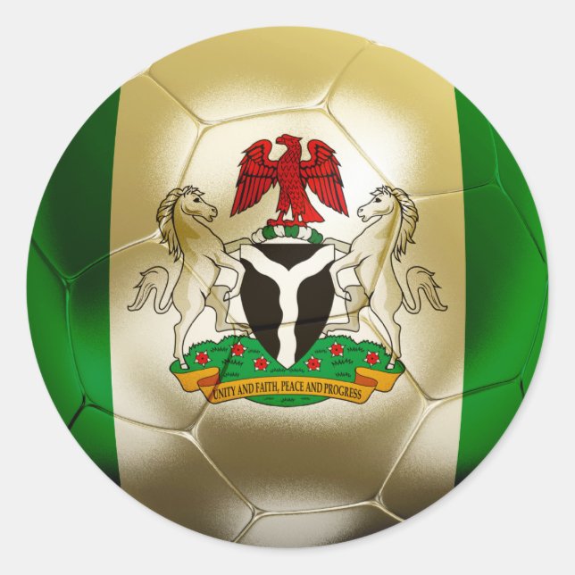 Nigeria Football Classic Round Sticker (Front)