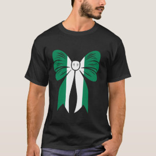 Nigeria Girl Coquette Bow Ribbon Pride African Nig T-Shirt