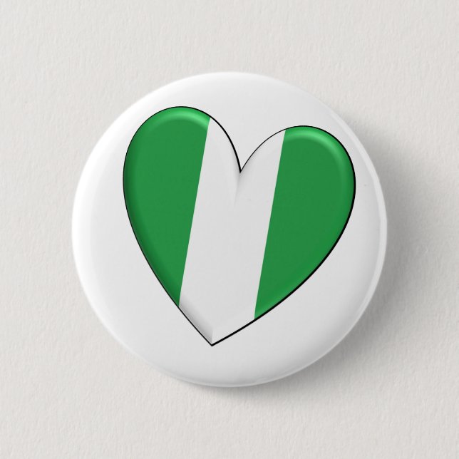 Nigeria Heart Flag Button (Front)