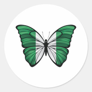 Nigeria Hypolimnas Butterfly Classic Round Sticker