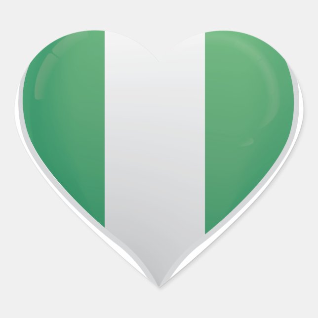 Nigeria love flag pride heart sticker (Front)