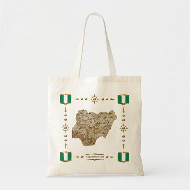 Nigeria Map + Flags Bag (Front)