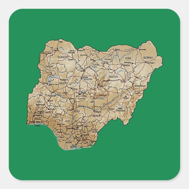 Nigeria Map Sticker (Front)