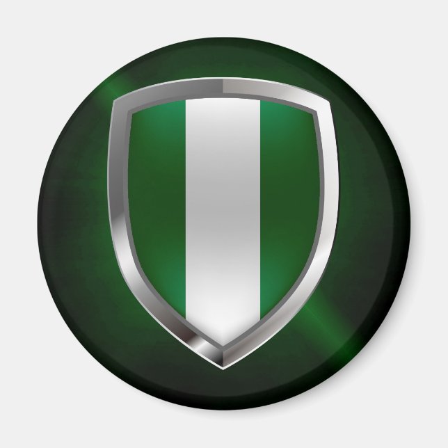 Nigeria Metallic Emblem Magnet (Front)
