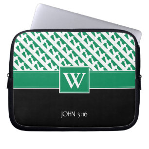 NIGERIA Monogram Christian GREEN Laptop Sleeve