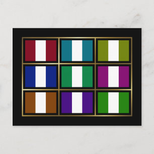 Nigeria Multihue Flags Postcard
