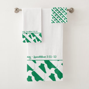 NIGERIA NAIJA MAP God's mercies Christian Quote Bath Towel Set