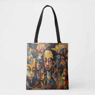 Nigeria, Nigerian Abstract Art, African Art Tote Bag