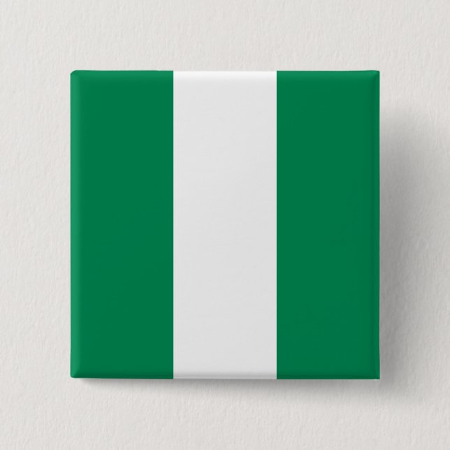 Nigeria (Nigerian) Flag 15 Cm Square Badge (Front)