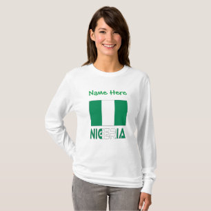 Nigeria Nigerian Flag Green Personalisation  T-Shirt