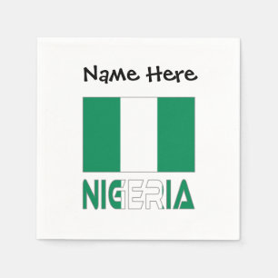 Nigeria Nigerian Flag Green Personalised Napkin