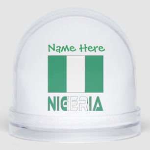 Nigeria Nigerian Flag Green Personalization Snowglobe